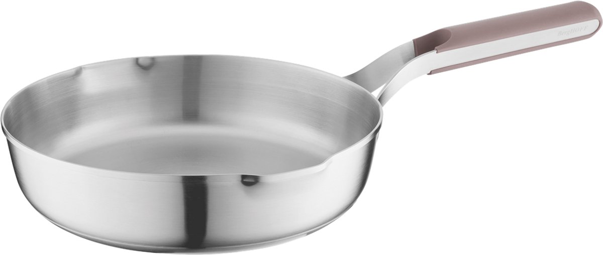 BergHOFF Home Elements Koekenpan Ø 24 cm – RVS Braadpan – PFAS-Vrije Bakpan – Geschikt voor Inductie, Gas, Elektrisch en Keramisch – Ovenbestendige tot 180 °C en Vaatwasserbestendige pan – Aubergine