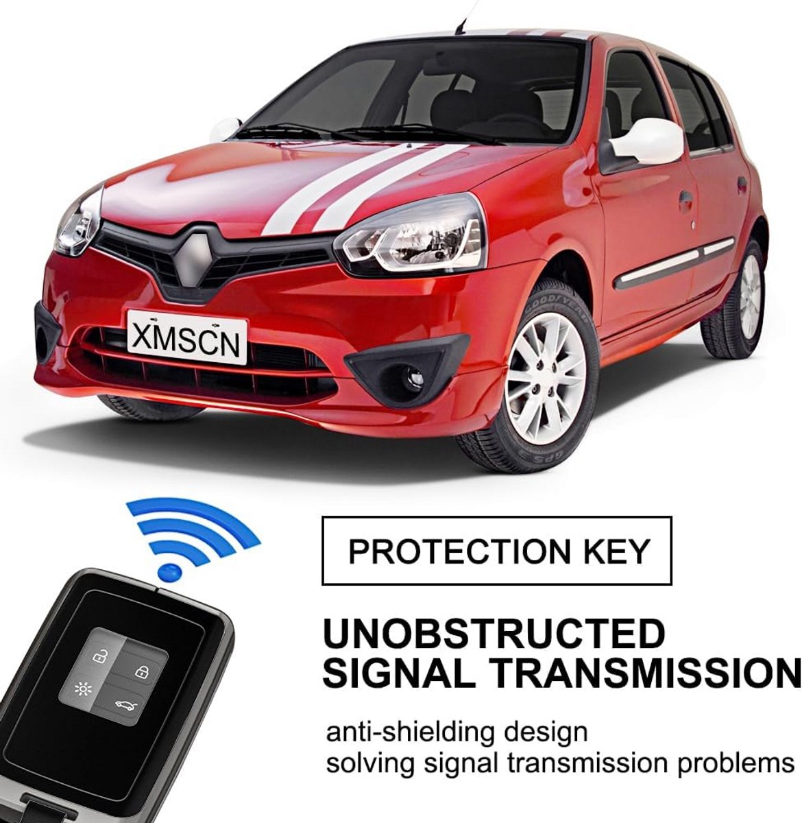 Otai Autosleutel Behuizing van Koolstofvezel Hoes Keyless Sleutelhanger voor Renault Koleos Kadjar Scenic Megane Sandero 4 Knoppen