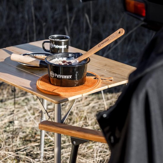 Kleine Emaille Steelpan Zwart 0.5 Liter Ideaal voor Camping en Buiten Koken — afbeelding 2
