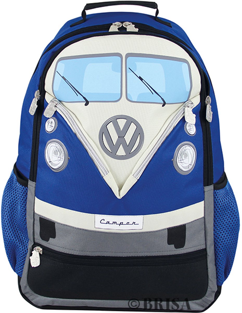 BRISA VW Collection - Compacte en stijlvolle Volkswagen-rugzak voor wandelingen en dagtochten met VW T1 Bulli Bus (tot 17,1 inch/voorkant/30 l)