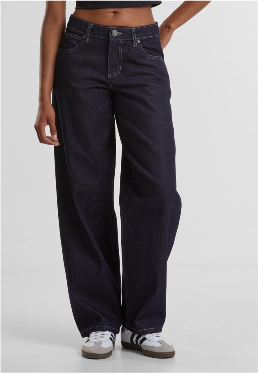 Urban Classics Ladies Mid Waist 90´s Jeans Jeans donkerblauw Katoen