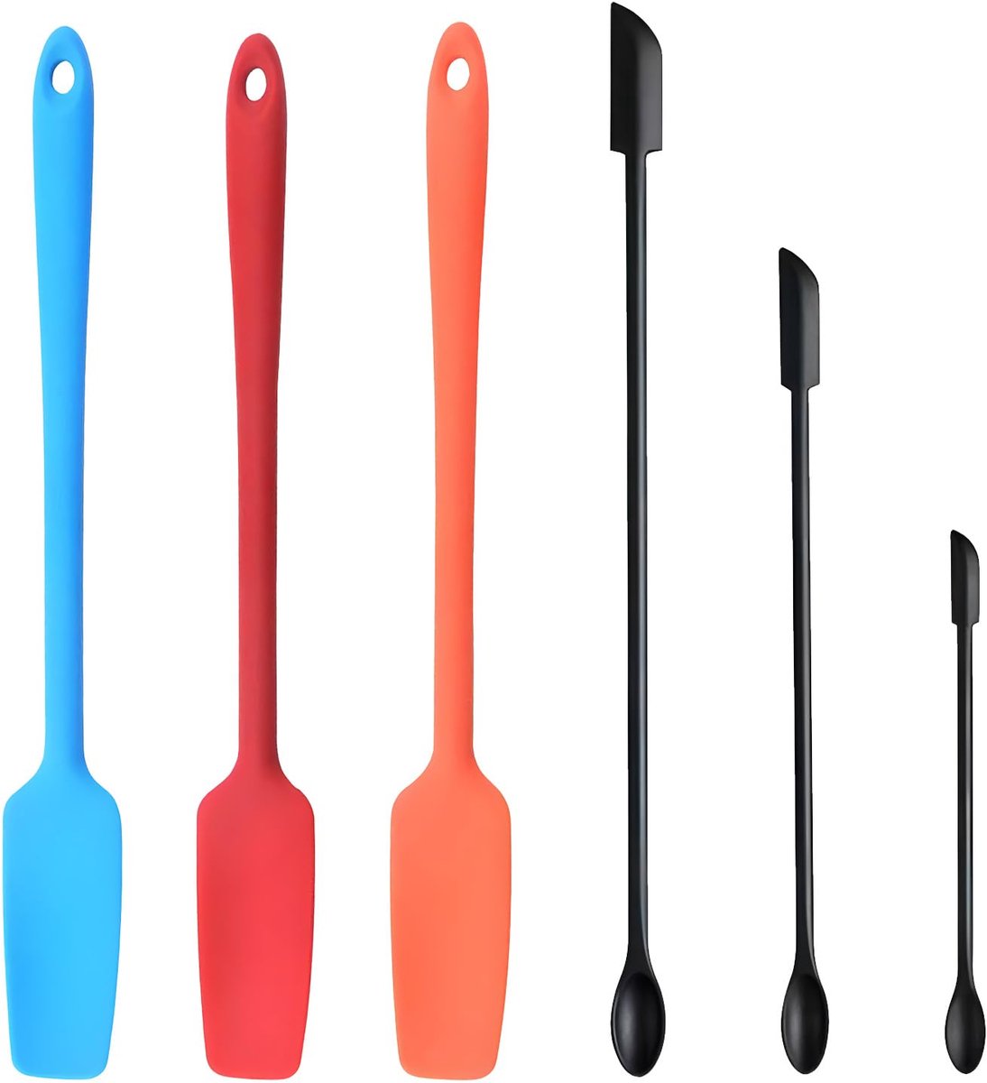 Unyqoos® Set van 6 hittebestendige siliconen deegschrapers voor veelzijdig gebruik