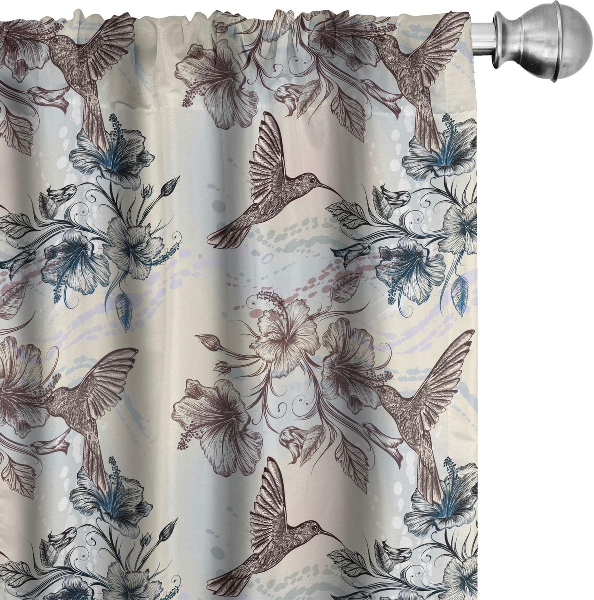 ABAKUHAUS Kolibri-gordijnen – 2-delige set, B75xH225 cm – teal bruin Tealbruin