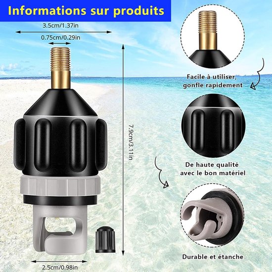 Adapter Luchtslang voor Opblaasbare SUP en Watersporten — afbeelding 3