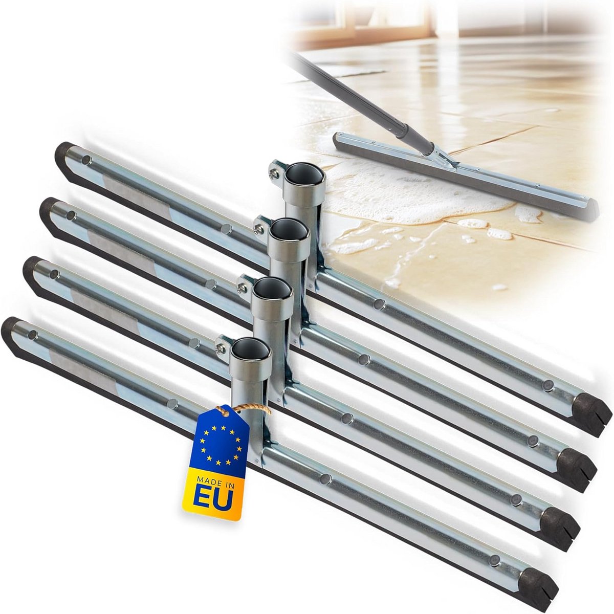 Professionele Waterschuiver (45 cm) - RVS Vloertrekker voor Ramen, Douche en Terras