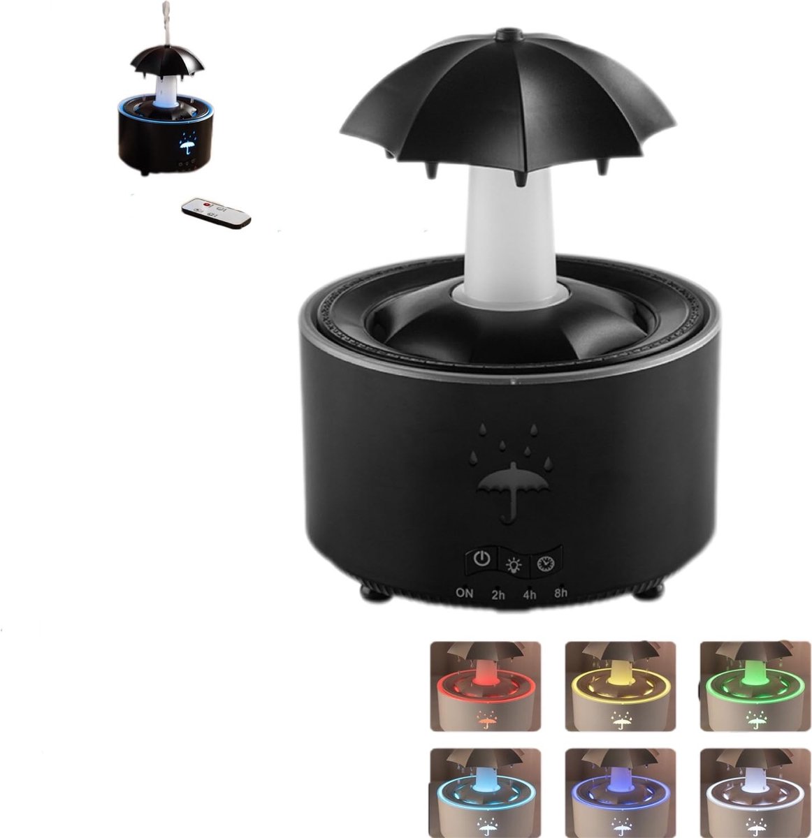 Ynkkvre - Slaapkamerbevochtiger - Babykamerbevochtiger- Luchtbevochtiger 300 ml met led-verlichting voor slaapkamer en woonkamer