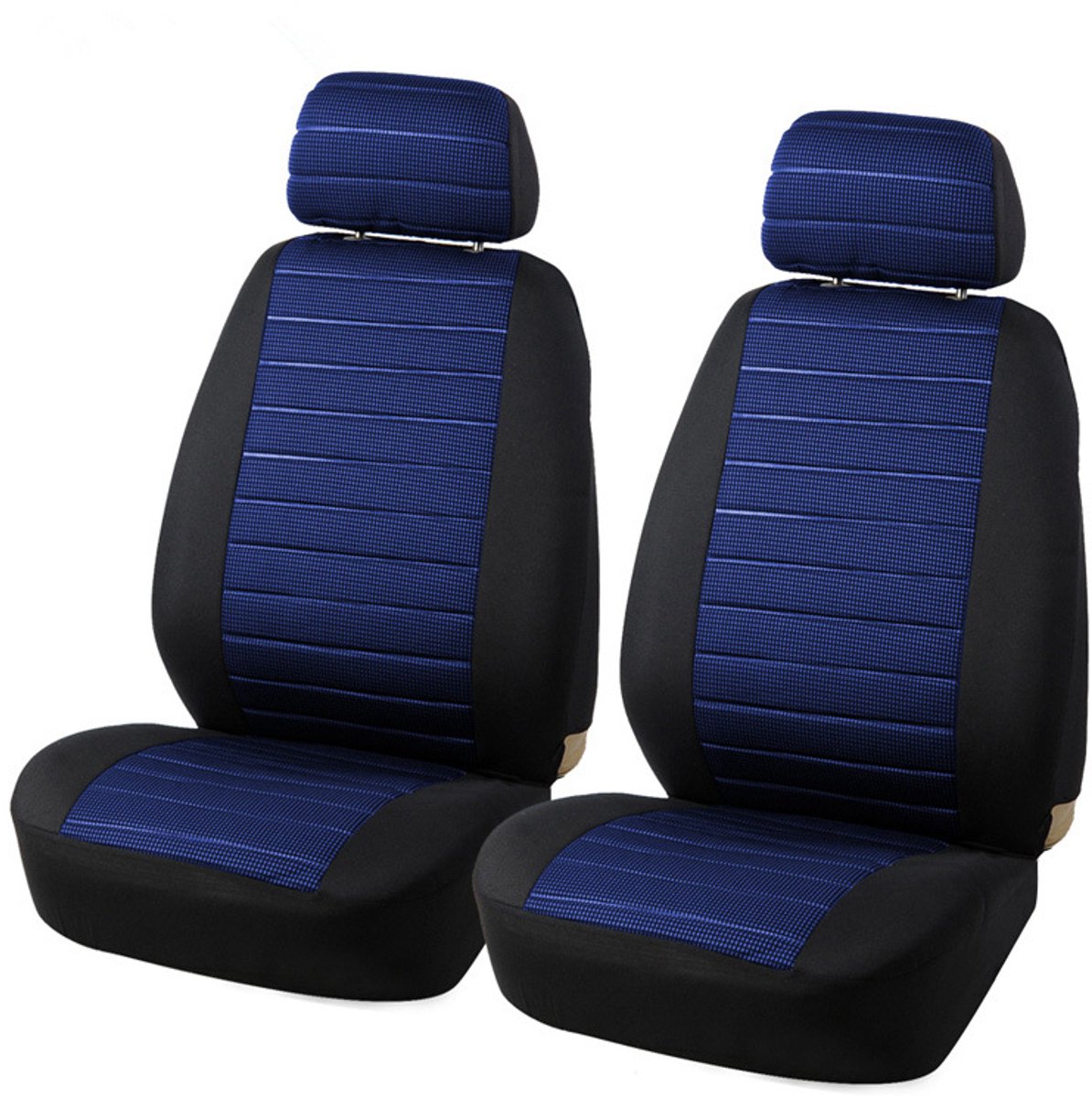 Autostoelhoezen voor twee stoelen - Universele autostoelhoezen - Bestuurders-/passagiersstoelhoezen (exclusief achterbank) - Modieuze stijl - Blauw