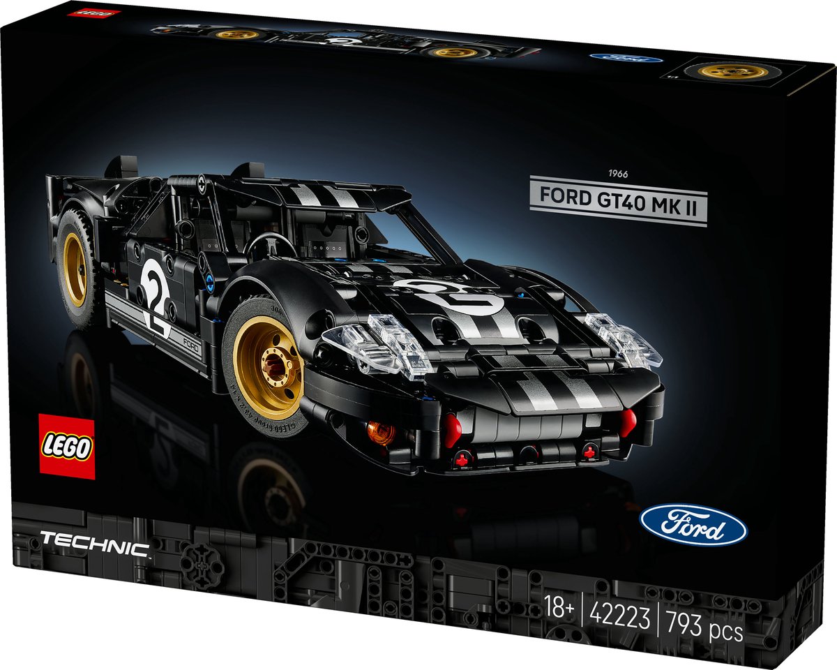 LEGO Technic 1966 Ford GT40 MKII Racewagen - Vintage Auto Bouwpakket voor Volwassenen - 42223 — afbeelding 12