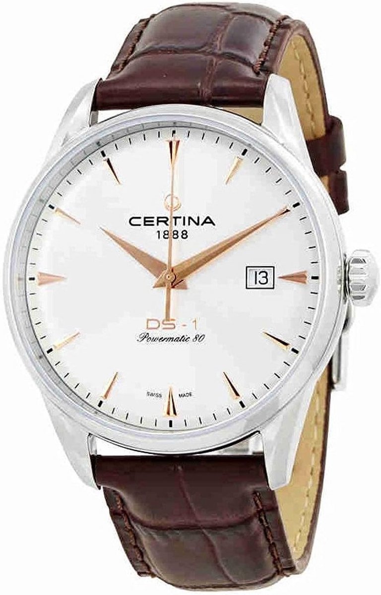 Dameshorloge met Automatisch Uurwerk, Zilveren Wijzerplaat en Leren Band