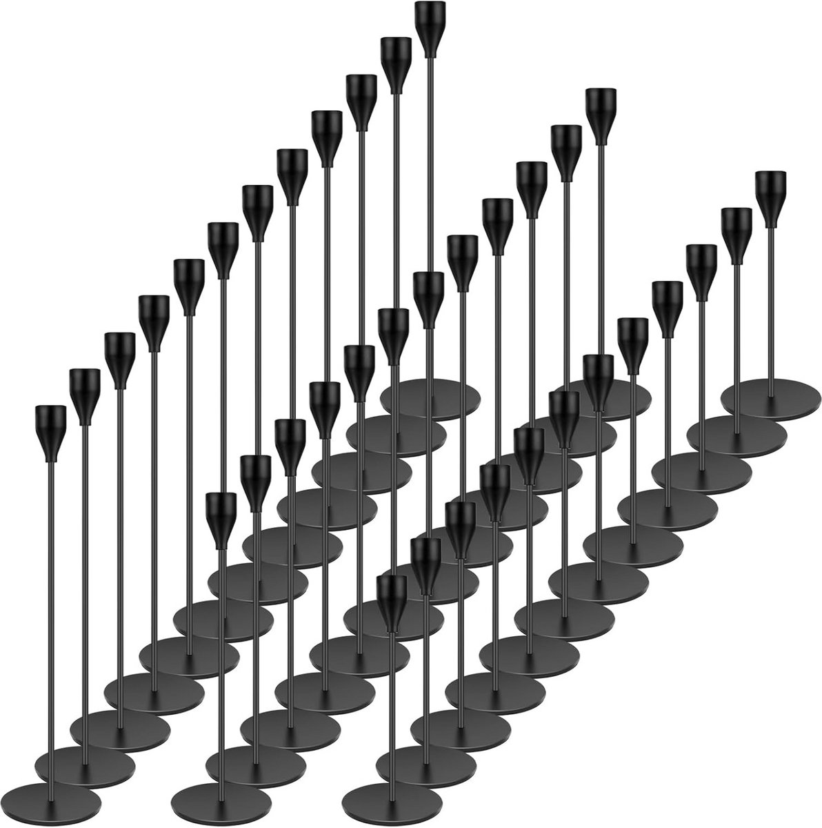 Grote Set Kandelaars voor Standaard Kaarsen (36 Stuks) - Decoratief & Bulk