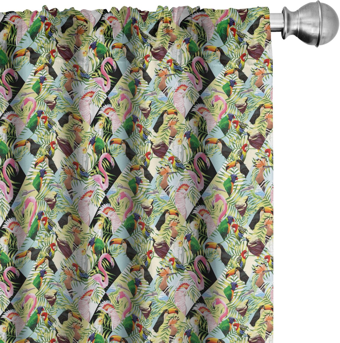ABAKUHAUS Luau Voorhangen – Tropische Jungle – 2x75x245 cm Mehrfarbig