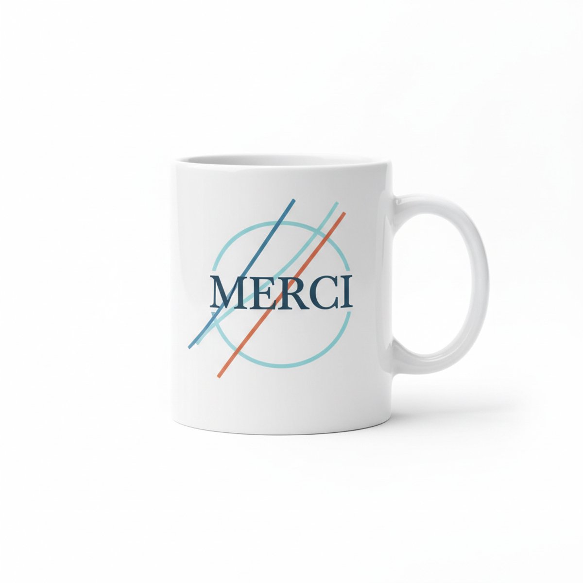 Bedank Mok “Merci” – Modern Minimalistisch Typografie Design – Koffie & Thee Mok – 330 ml