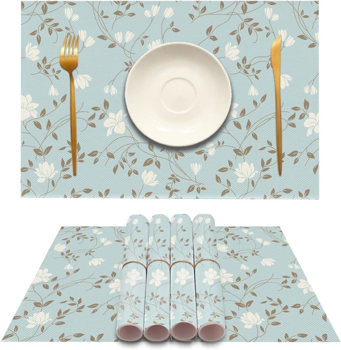 Set van 6 PVC Placemats 45x30 cm - Hittebestendig en Antislip voor Keuken en Diner