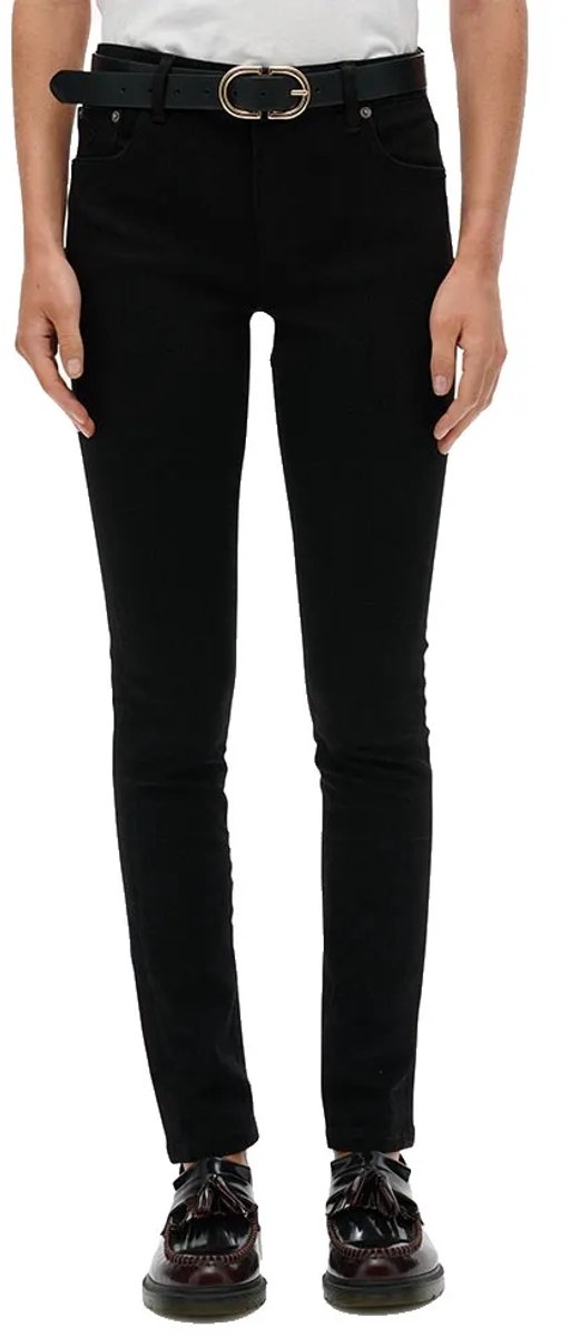 Superdry Skinny jeans van biologisch katoen met middelhoge taille Dames Jeans Zwart