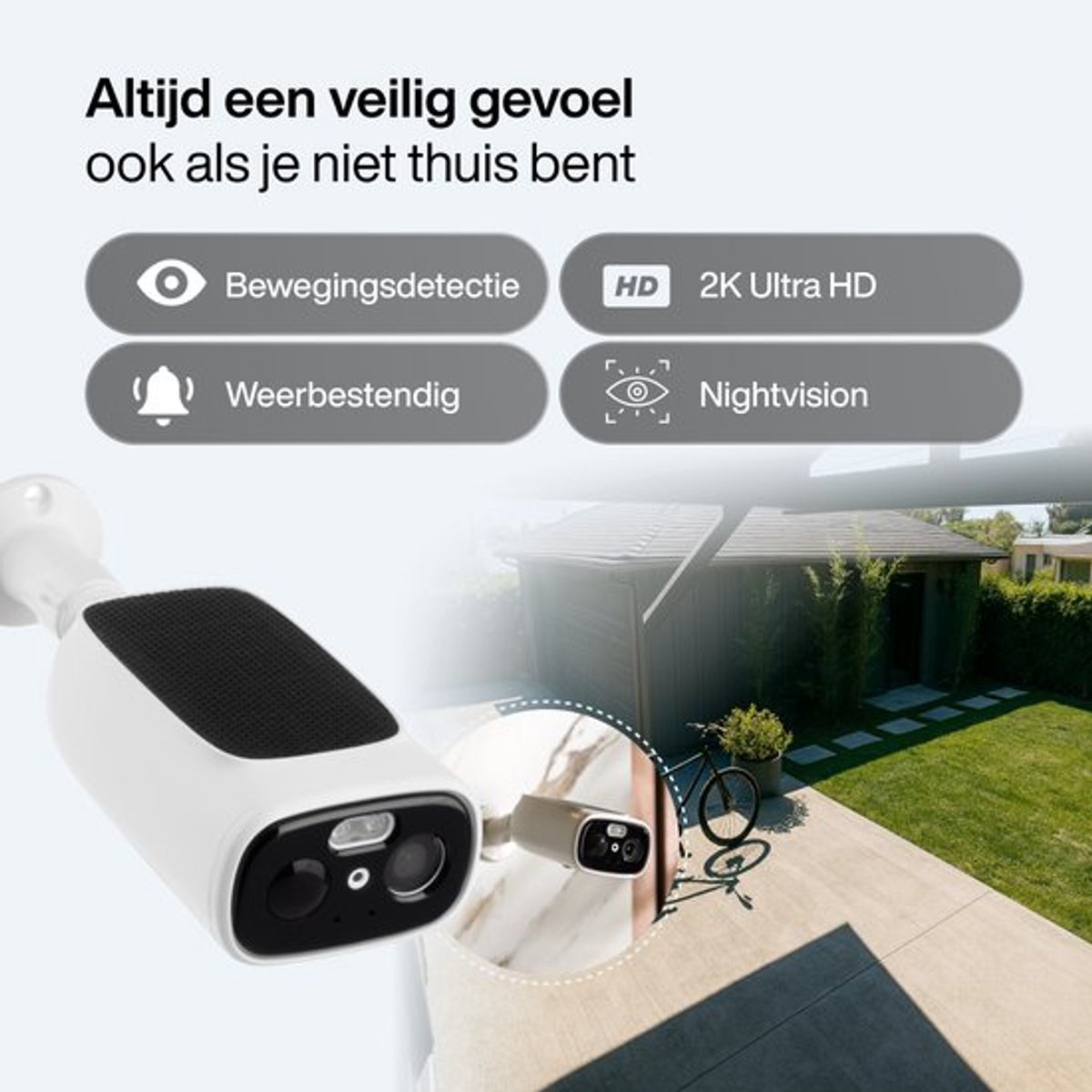 Finex™ Solar Camera Draadloze Beveiligingscamera 2K Ultra HD - afbeelding 3