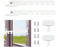 Raamvergrendeling Set - Bescherming - Beveiliging - Metaal - Toeslag - Stoppers - Kantelregelaar - Geschikt voor Ramen en Deuren - Zilver
