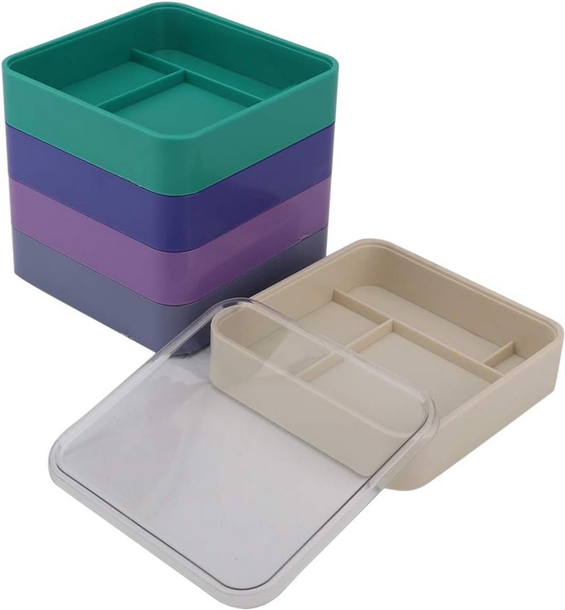 5-Laags Horloge Opbergdoos voor Onderdelen, Gereedschap en Schroeven - Stofdicht