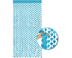 LUQ – Foliegordijn Hartjes – Blauw – Luxe Romantische Valentijn Decoratie – Valentine Versiering – Franjes Gordijn