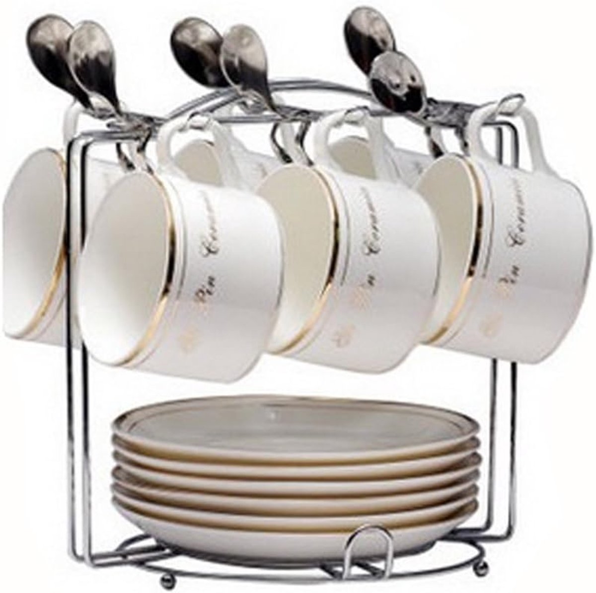 Famanu – Mokkenboom met 6 haken – cup rack organizer – compact voor koffiehoek (stijl B)