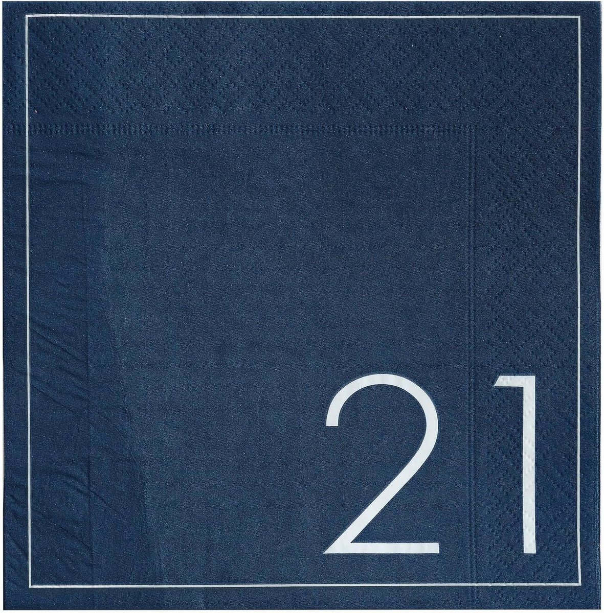 Set van 16 Navy Blauwe Papieren Servetten voor 21ste Verjaardag