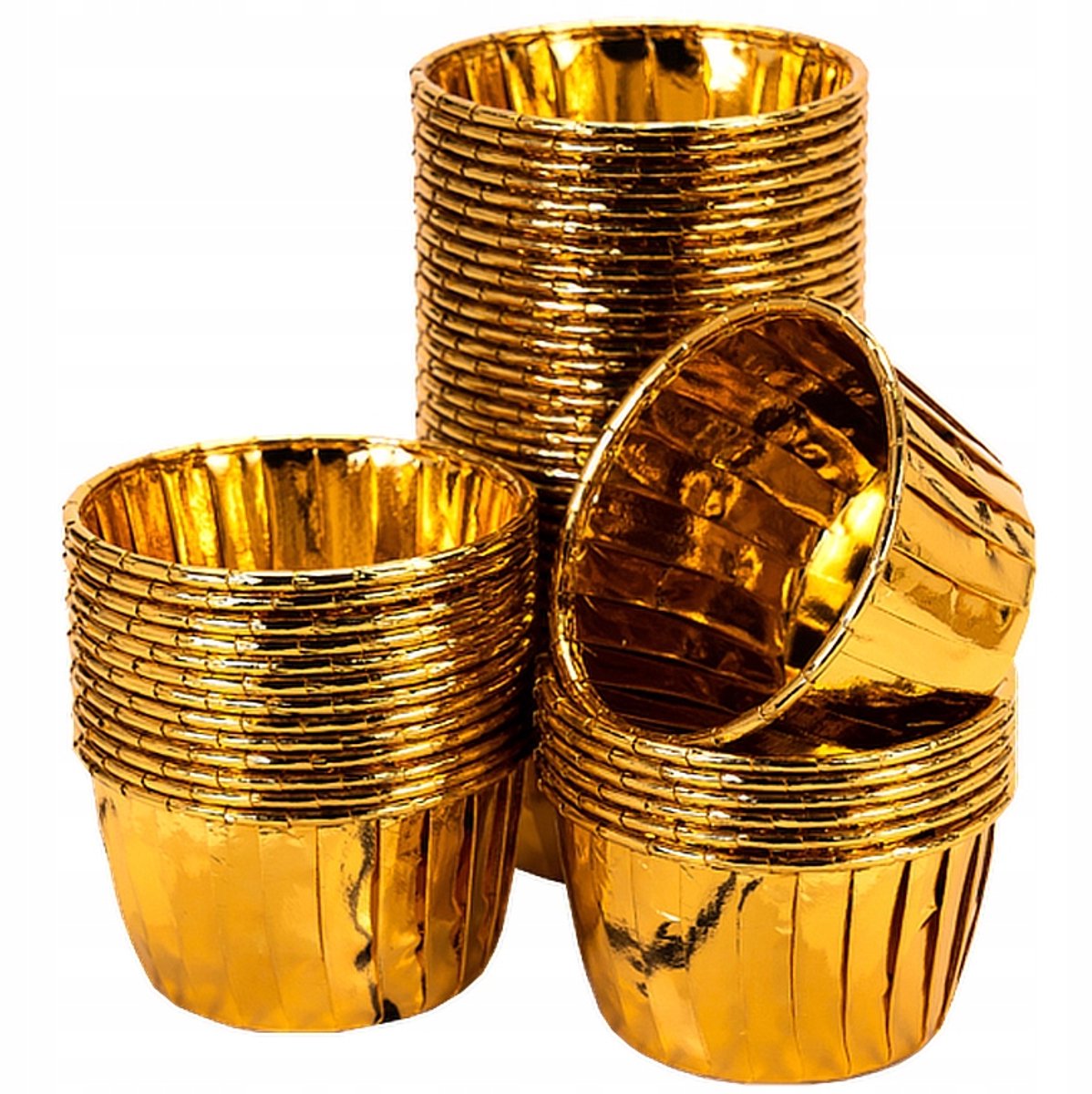 Cupcake Vormpjes - Goud Design - 50 stuks - Papier & Aluminium - 50mm diameter