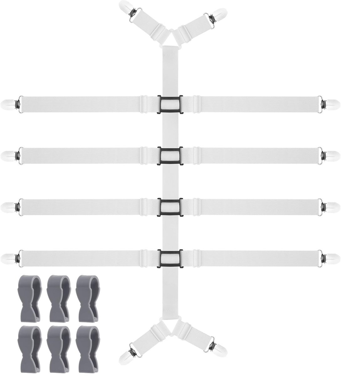 IMPERATORIS® Bedlaken Spanners - Lakenspanners - Elastische Bretels voor Hoeslaken - Verstelbaar - Voorkomt Verschuiven - 1 stuk