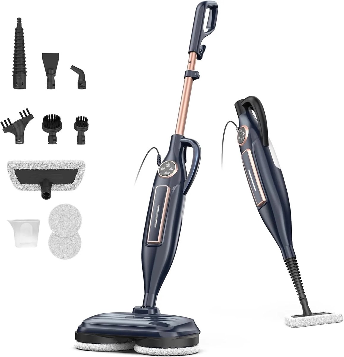 Fubzz Stoomreiniger Dweil - 10 In 1 Steam Mop - Roterende Mop Pads - 1300W Krachtige Vloerreiniger - Voor Hout Laminaat En Tegels