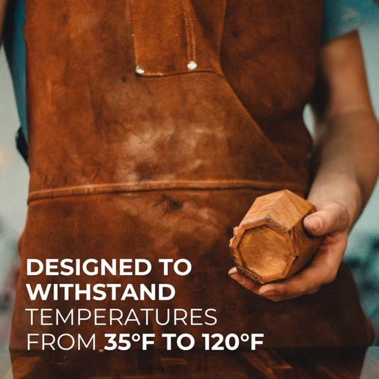 Handgemaakte houten whiskybeker met verkoolde binnenkant voor verbeterde smaak, premium mok van rubberhout met temperatuurregeling, uniek voor bourbonliefhebbers en thuisbars. — afbeelding 3