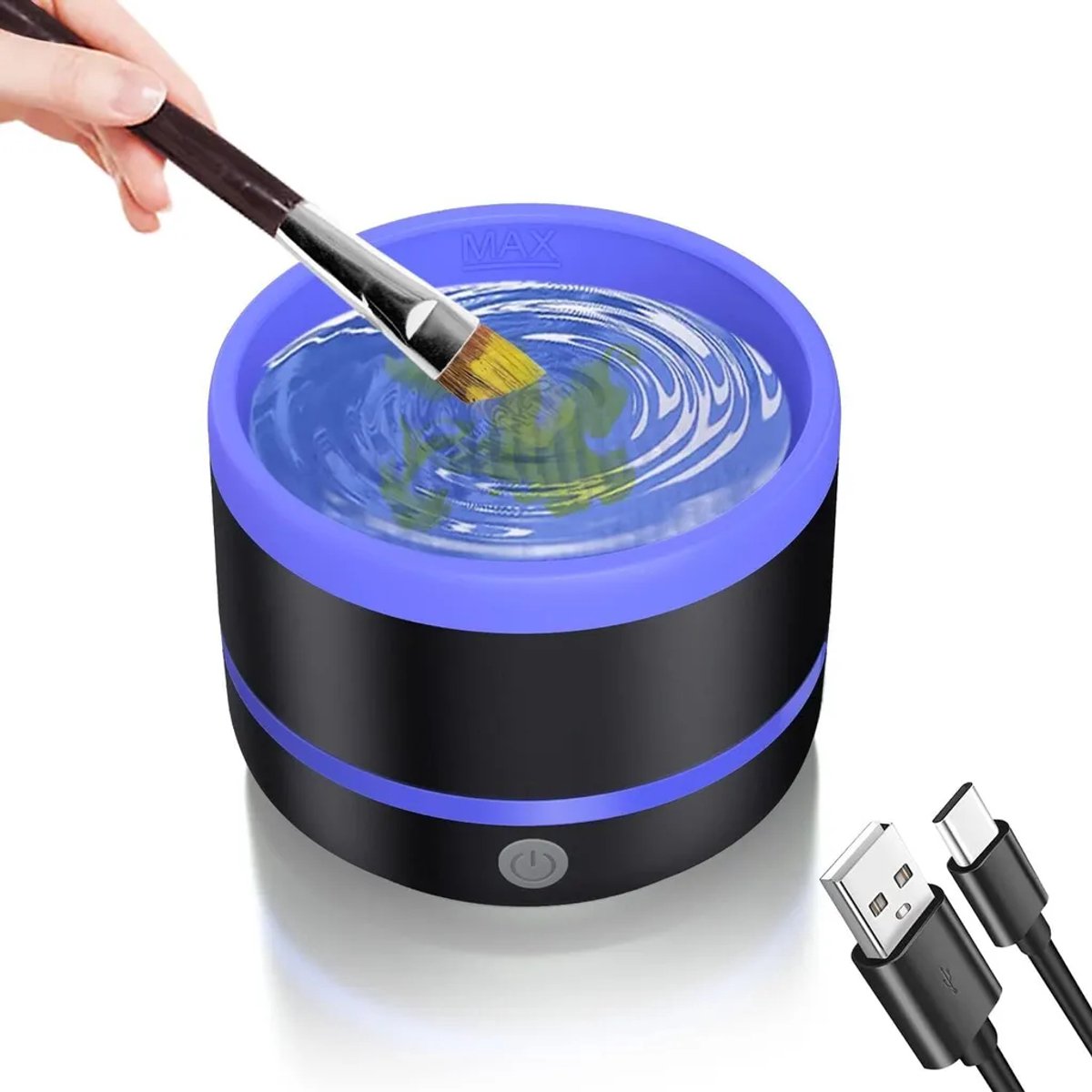 Elektrische make-upborstelreiniger, beautytoolset, automatische borstelreiniger (saffierblauw)