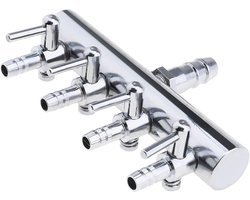 Sander Shop 4-weg Air Aquarium luchtverdeler luchtstroomregelaar geschikt voor vistank roestvrij staal 77 mm lengte luchtpomp accessoires 1 stuk