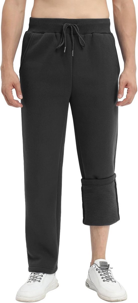 Joggingbroek voor heren van fleece met rechte pasvorm en elastische taille