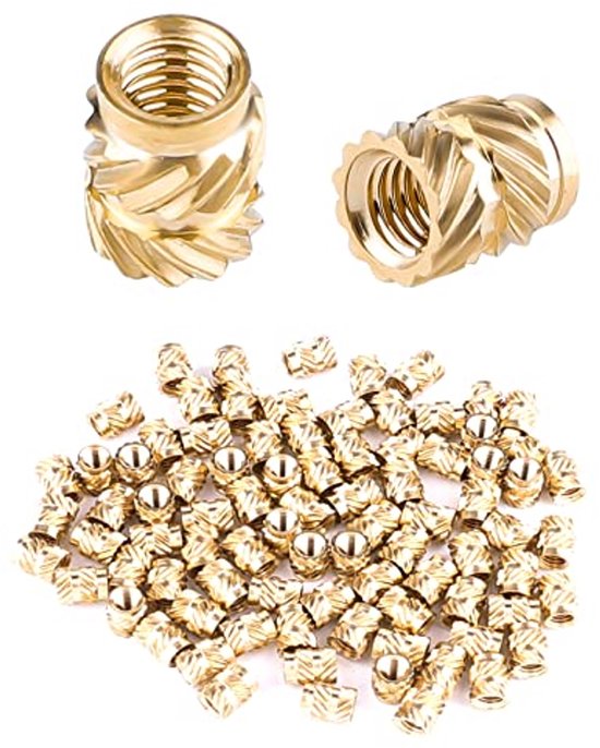 100Pcs 3D Printing Brass Nuts, M3 Threaded Inserts Female Thread ...