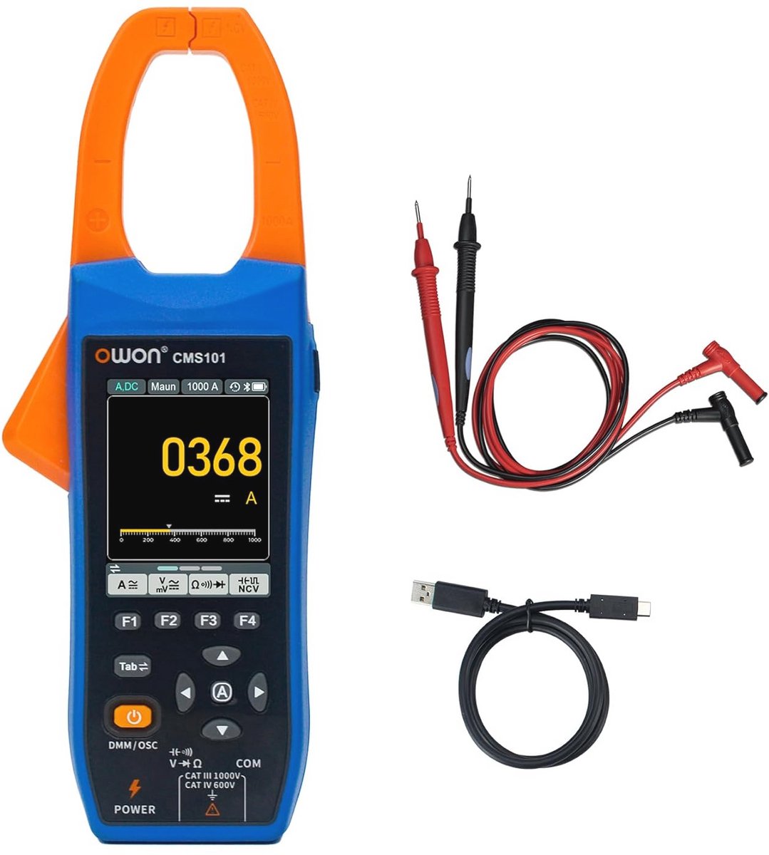Digitale Tangmeter met 2,8 Inch IPS-LCD-Scherm – 3-in-1 AC/DC Oscilloscoopfunctie – 20.000 Counts True RMS Auto-range Stroommeter met Bluetooth