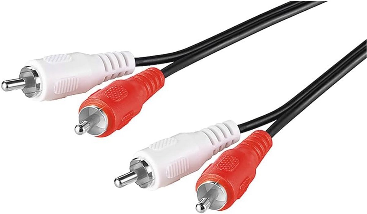 Stereo RCA-kabel 15 m - 2x RCA-stekker naar 2x RCA-kabel voor HiFi en subwoofer