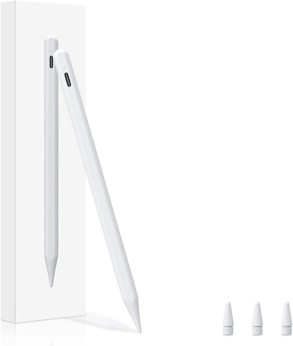 Stift voor iPad 2018-2025 met 12 uur accuduur en USB-C oplaadfunctie