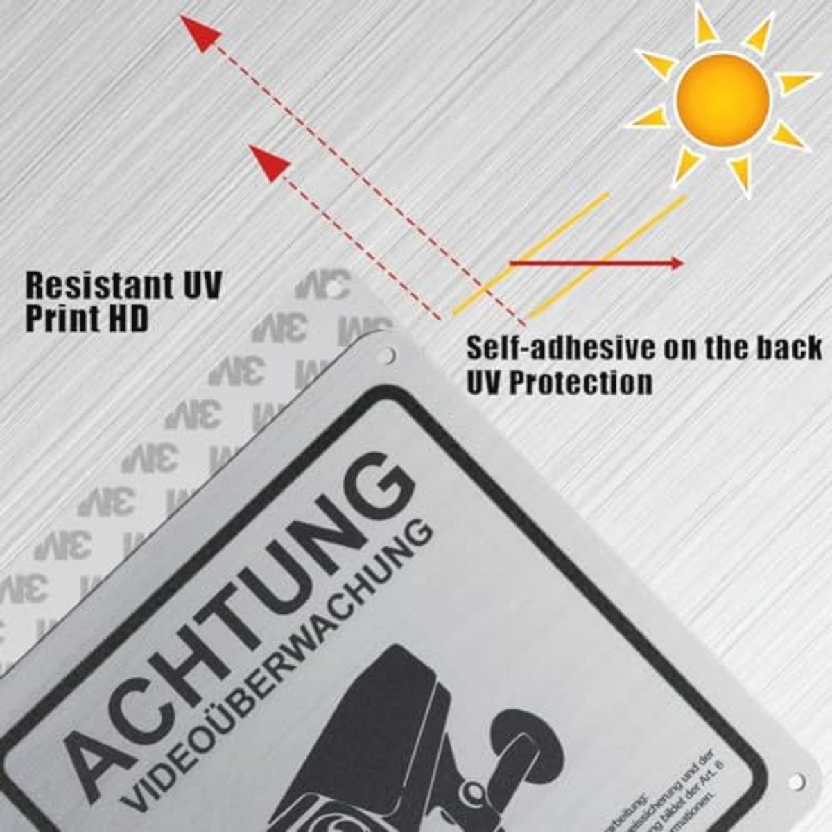 Veiligheidswaarschuwingsbord 15x15 cm - 2 stuks - Videobewaking privé gebied