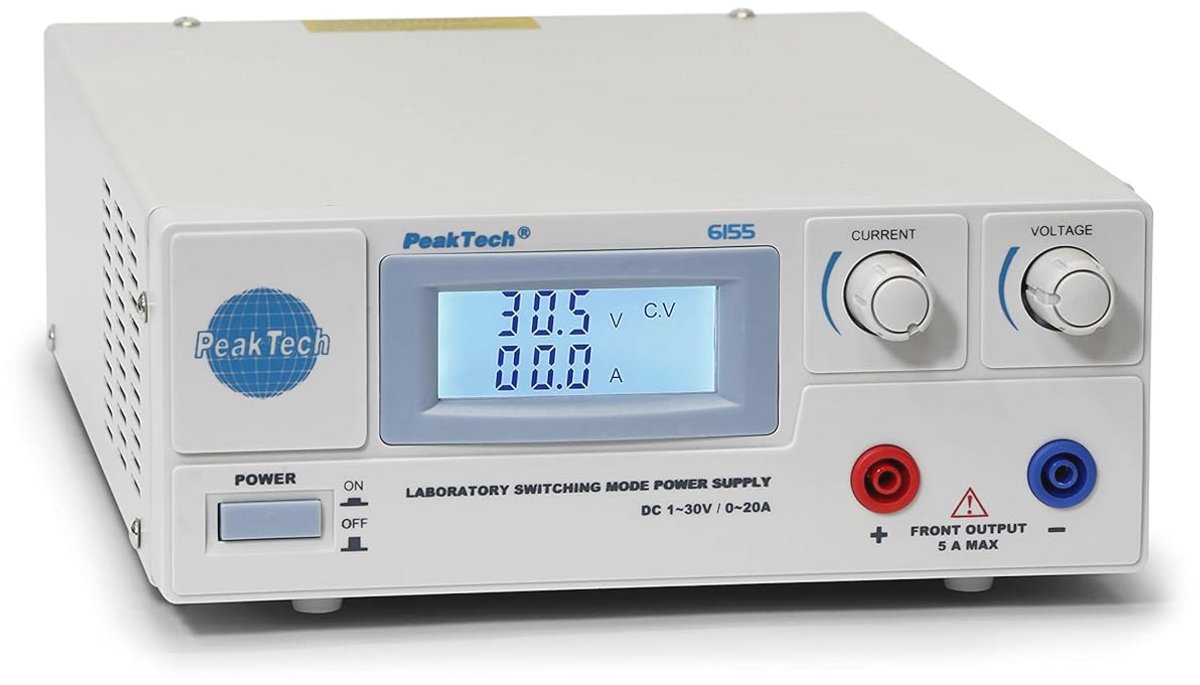 Digitale Laboratoriumvoeding 1-30 V / 0-20 A met Verlicht LCD-scherm en Overspanningsbeveiliging