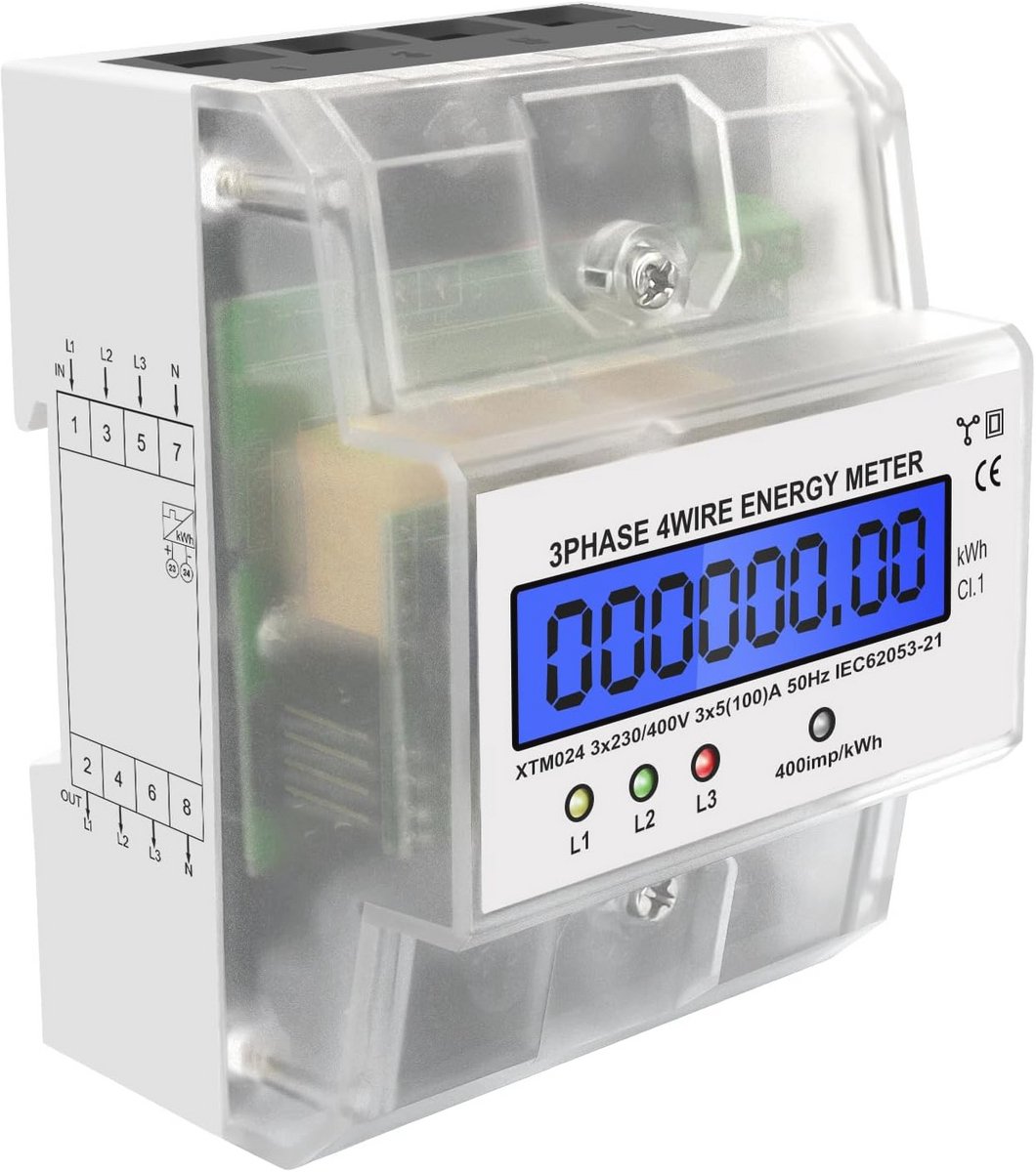 Digitale Stroommeter 3-Fasen 4-Draad Meter voor 230/400V