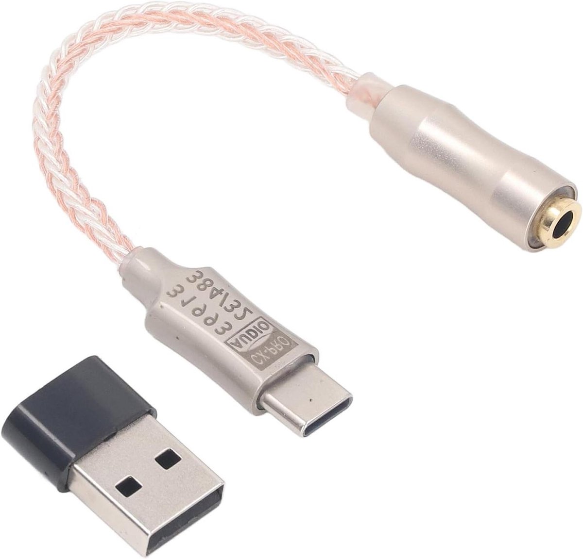 E-Ambar - USB C naar 3,5 mm Hoofdtelefoonadapter met DAC voor Audio-aansluiting