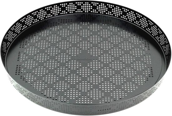 Original Kaiser Inspiration tartevorm met hefbodem, glas, 28 cm, quichevorm met anti-aanbaklaag, uitdrukkbare hefbodem, snijvast, klaar om te serveren, zwart