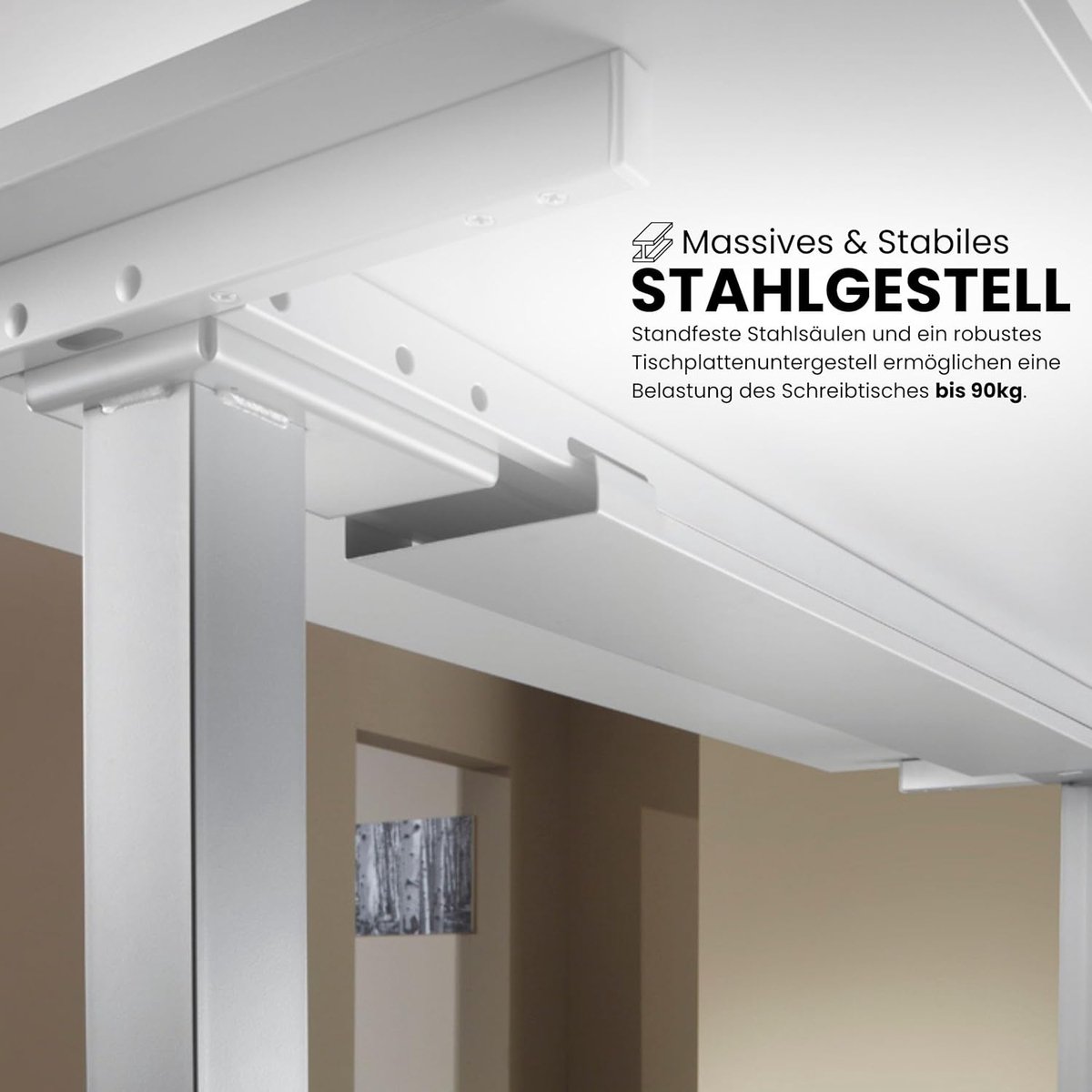 Ergonomisch Elektrisch Zit-Sta Bureau – Hoogte Verstelbaar met Geheugenfunctie, Collision Protection, Soft Start/Stop – Modern Kantoor Bureau, 120x80 cm, Maple NoviHome