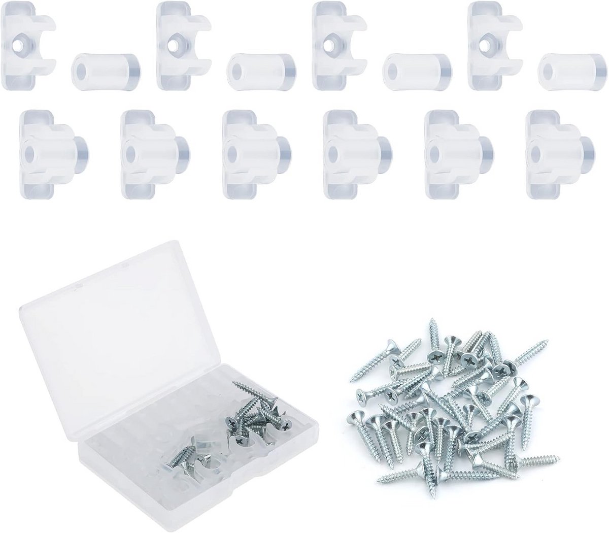 10-delige set voor frontpanelen van kasten - Acrylic clips voor ladefronten