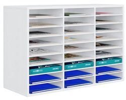 Houten Literatuur Organizer met 27 Compartimenten - Ideaal voor Kantoor en Thuis