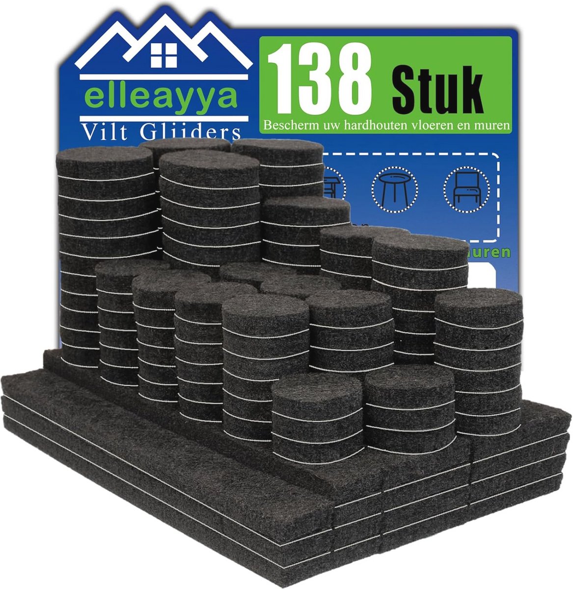 Zelfklevende Viltpads voor Stoelen en Meubels - 138 Stuks - Vloerbeschermers en Geluidsreducerend