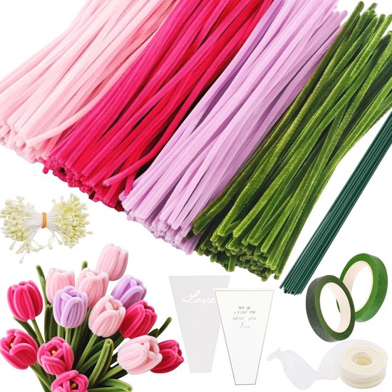 bloemen-pijpenragers-set-400-stuks-voor-diy-knutselen-bol