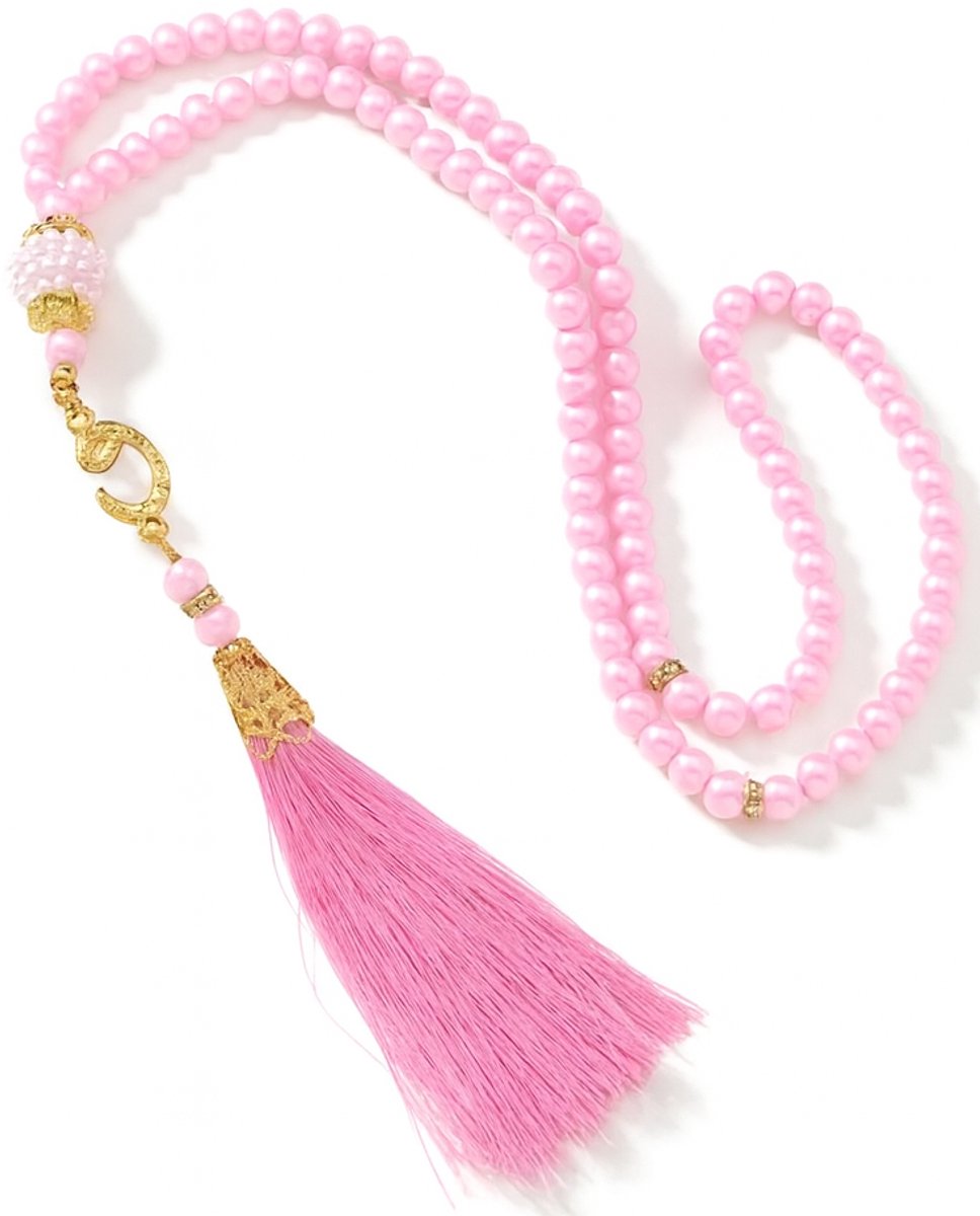Baraka Treasures Luxe Tasbih - Tasbih - 99 Kralen - Parels - Islamitische Gebedskralen - Misbaha - Subha - Handgemaakte Kwaliteit - Voor Dhikr & Cadeau - Roze