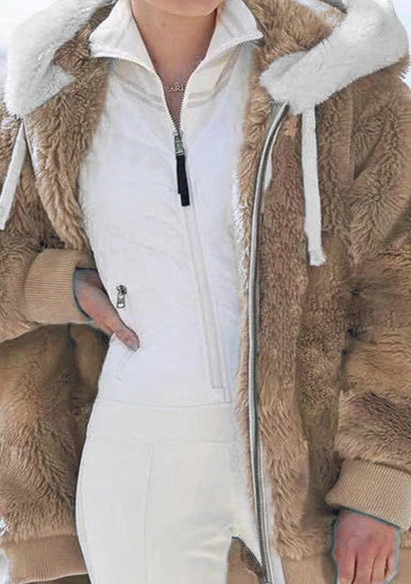 Dames Fuzzy Fluffy Hoodie met Zakken - Warme Oversized Sweatshirt