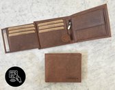 Lundholm Heren Portemonnee Hunter Bruin – Luxe Rundleer – Billfold Portefeuille – RFID Bescherming – 12 Pasjes – Muntvak – Dubbel Briefgeldvak – Compact & Compleet