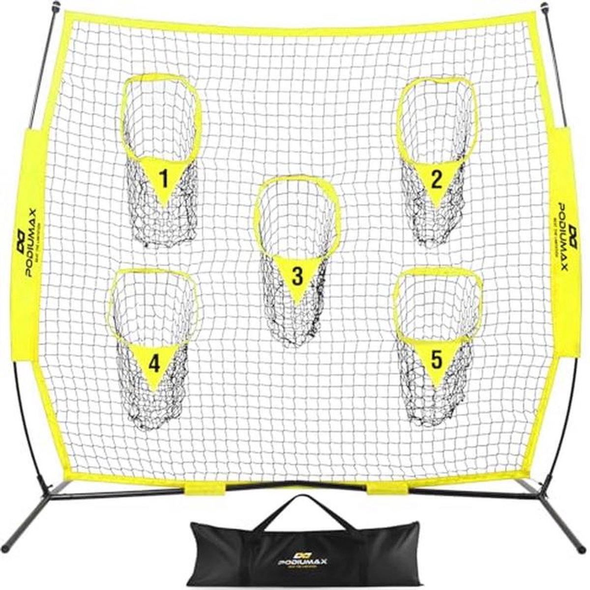Draagbare Voetbaltrainer Werpnet 2,4 m x 2,4 m - Verbeter je QB-werpnauwkeurigheid met 5 Doelzakken