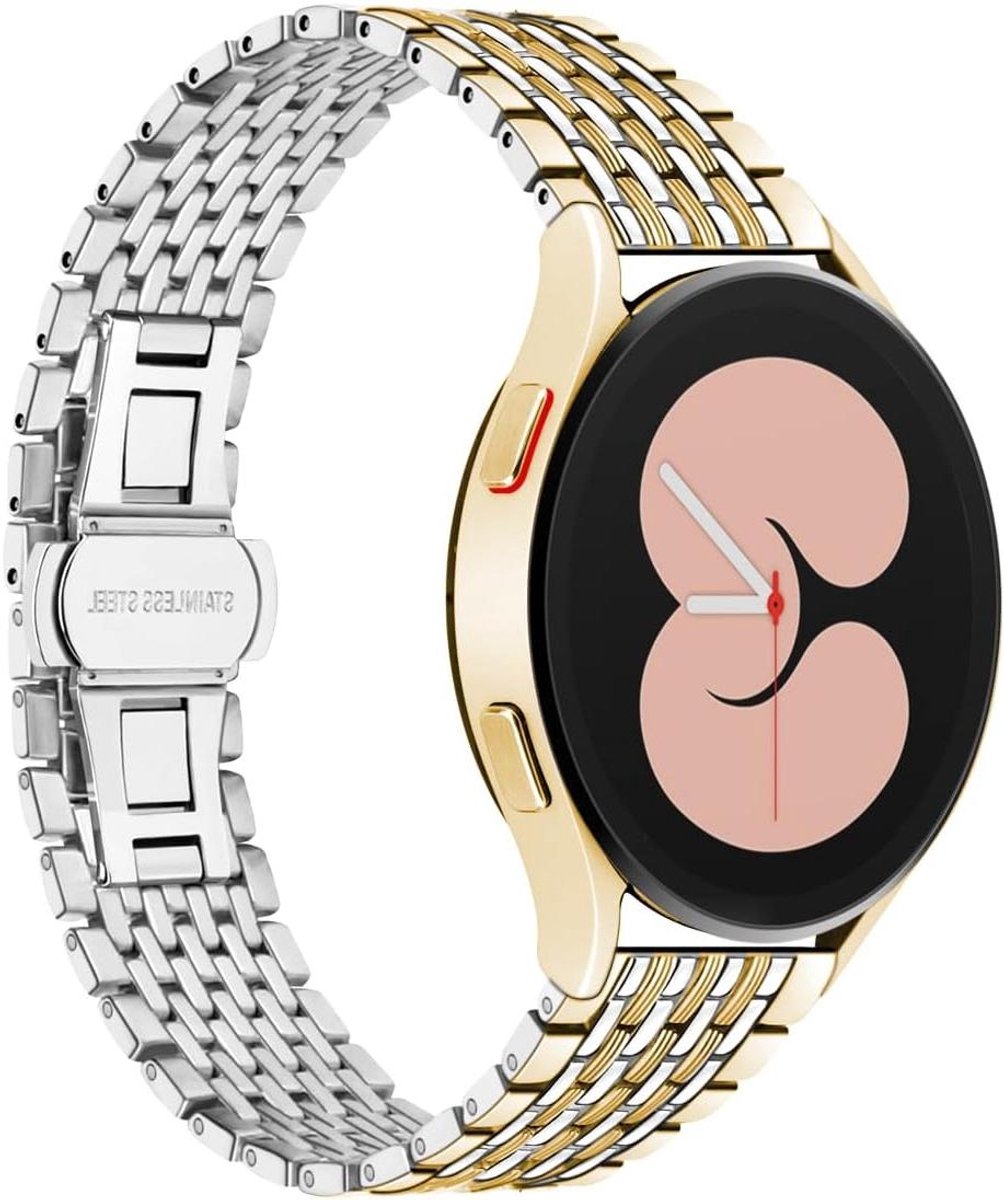 Nordivar - Roestvrijstalen sportbandjes voor Samsung Galaxy Watch, Quick Release, compatibel met diverse modellen, dames